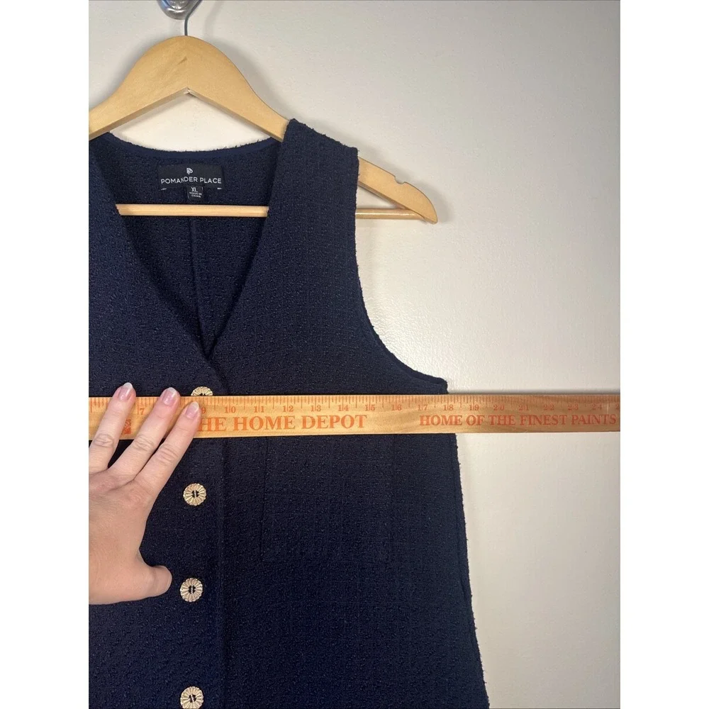 Pomander Place Tuckernuck Navy Blue Textured Myla Romper Women's Size XL